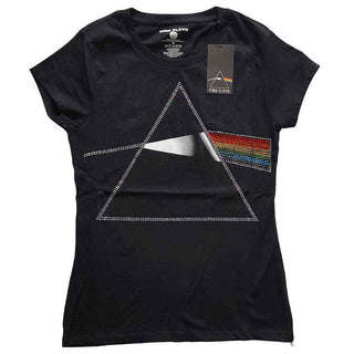 Pink Floyd Ladies Embellished T-Shirt: Dark Side of the Moon