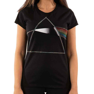 Pink Floyd Ladies Embellished T-Shirt: Dark Side of the Moon