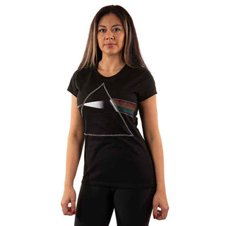 Pink Floyd Ladies Embellished T-Shirt: Dark Side of the Moon