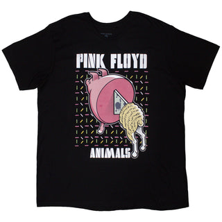 Pink Floyd Unisex T-Shirt: Animals Cartoons (Black) (Back Print)