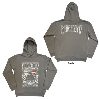 Pink Floyd Unplugged Pullover Hoodie: Carnegie Hall Poster (Grey) (Back Print)