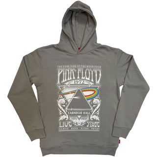 Pink Floyd Unplugged Pullover Hoodie: Carnegie Hall Poster (Grey) (Back Print)