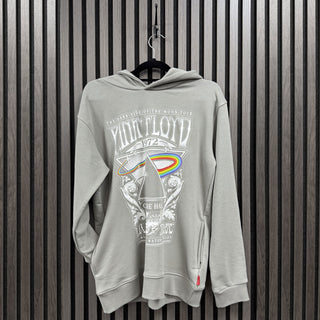 Pink Floyd Unplugged Pullover Hoodie: Carnegie Hall Poster (Grey) (Back Print)