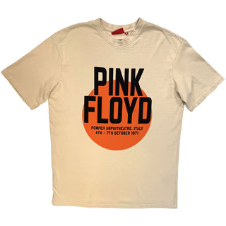 Pink Floyd Unplugged T-Shirt: Pompeii Circle Wash (Sand) (Back Print)