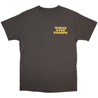 Paul McCartney T-Shirt: Wings Over Europe (Charcoal Grey) (Back Print)