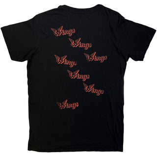 Paul McCartney T-Shirt: Wings Collage (Black) (Back Print)