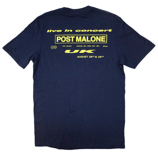 Post Malone Unisex T-Shirt: Live In Concert (Navy Blue) (Back Print & Ex-Tour)