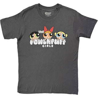 Power Puff Girls T-Shirt: Bubble Text (Charcoal Grey)