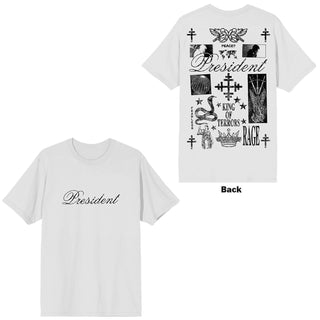 President T-Shirt: King Of Terrors (White) (Back Print)