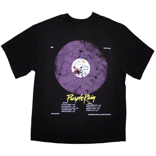 Prince Oversized T-Shirt: Purple Rain Disc (Black)