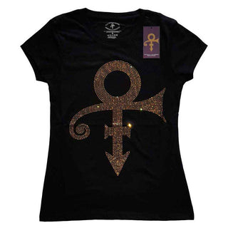 Prince Ladies Embellished T-Shirt: Gold Symbol