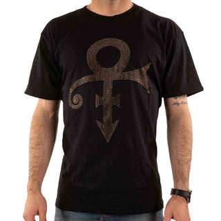 Prince Embellished T-Shirt: Gold Symbol