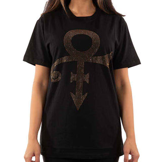 Prince Embellished T-Shirt: Gold Symbol