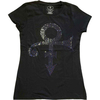 Prince Ladies Embellished T-Shirt: Purple Symbol