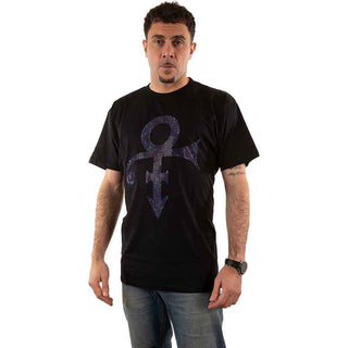 Prince Embellished T-Shirt: Purple Symbol