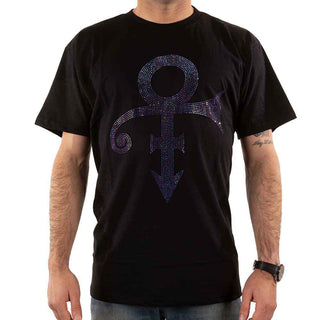 Prince Embellished T-Shirt: Purple Symbol