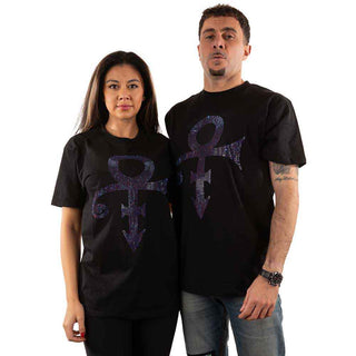 Prince Embellished T-Shirt: Purple Symbol