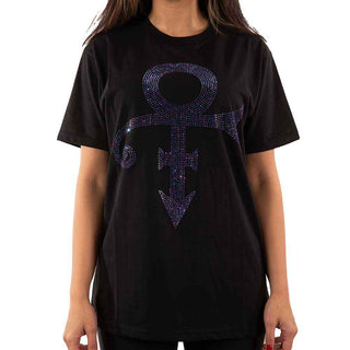 Prince Embellished T-Shirt: Purple Symbol
