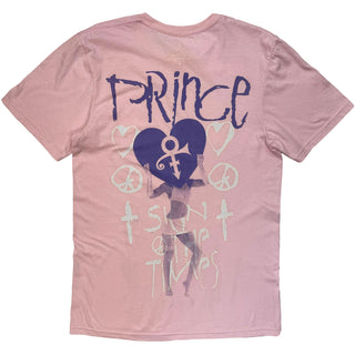Prince T-Shirt: Sign Of The Times Guitar (Pink) (Back Print)