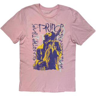 Prince T-Shirt: Sign Of The Times Guitar (Pink) (Back Print)