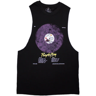 Prince Unisex Vest T-Shirt: Purple Rain Disc (Black)