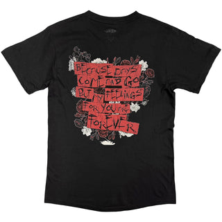 Papa Roach T-Shirt: Heart Flower (Black) (Back Print)