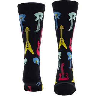 Perri's Crew Socks: Electric Guitars (Black) (UK Size 6.5 - 11)