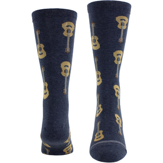 Perri's Crew Socks: Acoustic Guitars (Blue)