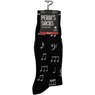 Perri's Crew Socks: Musical Notes (Black)