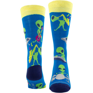 Perri's Crew Socks: Aliens (Blue) (UK Size 6.5 - 11)