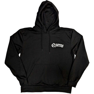 Queens Of The Stone Age Unisex Pullover Hoodie: Floral Chains (Black) (Back Print)