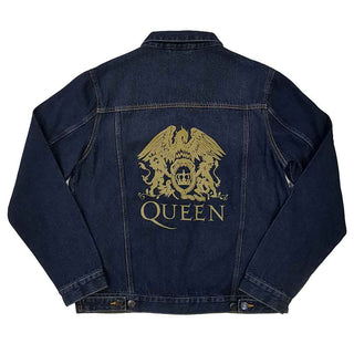 Queen Denim Jacket: Classic Crest (Back Print)
