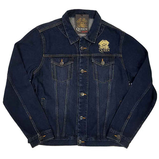 Queen Denim Jacket: Classic Crest (Back Print)