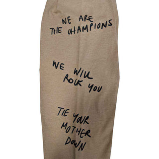 Queen Unisex Long Sleeve T-Shirt: Handwritten (Sand) (Sleeve Print)