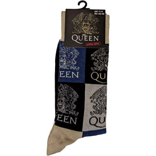 Queen Ankle Socks: Crest Blocks