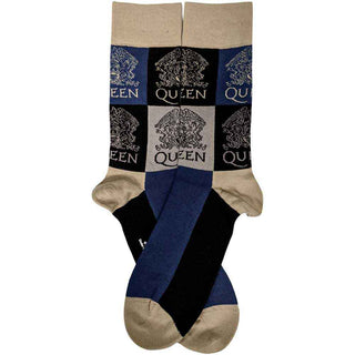 Queen Ankle Socks: Crest Blocks