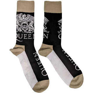 Queen Ankle Socks: Crest & Logo (Black)