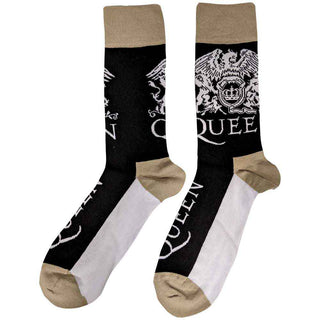 Queen Unisex Ankle Socks: Crest & Logo (Black) (UK Size 4 - 7)