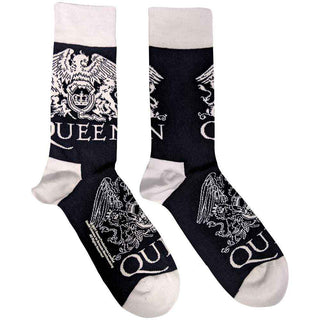 Queen Ankle Socks: White Crests (Navy Blue)