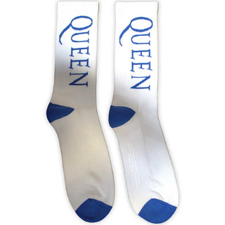 Queen Unisex Terry Socks: Blue Logo