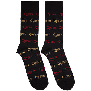 Queen Ankle Socks: Logo Repeat Colour (Black)