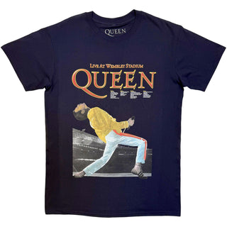 Queen T-Shirt: Wembley Stadium (Navy Blue)
