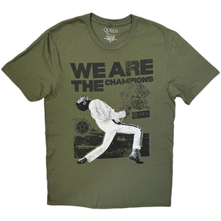 Queen T-Shirt: Champions Stage (Khaki Green)