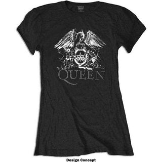 Queen Ladies Embellished T-Shirt: Logo (Diamante)