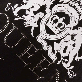 Queen Embellished T-Shirt: Crest Logo (Diamante)