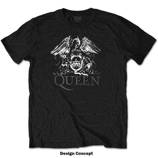 Queen Embellished T-Shirt: Crest Logo (Diamante)