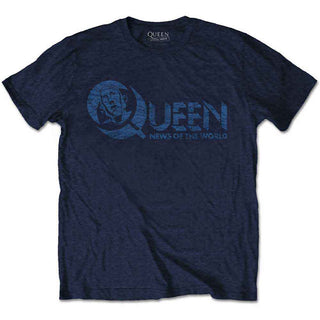 Queen T-Shirt: News of the World 40th Vintage Logo (Back Print)