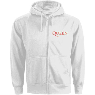 Queen Ladies Zipped Hoodie: Classic Crest (Back Print)