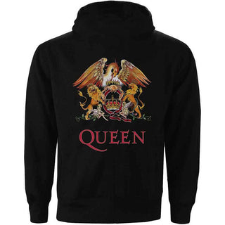 Queen Zipped Hoodie: Classic Crest (Back Print)