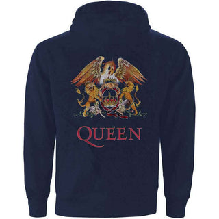 Queen Zipped Hoodie: Classic Crest (Back Print)